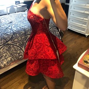 Red dress with crystal detailing